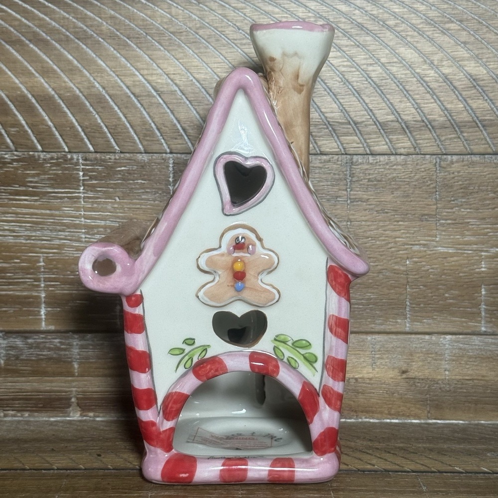 2009 Blue Sky Heather Goldminc Gingerbread Cottage/House Candle Holder Christmas - Picture 6 of 14